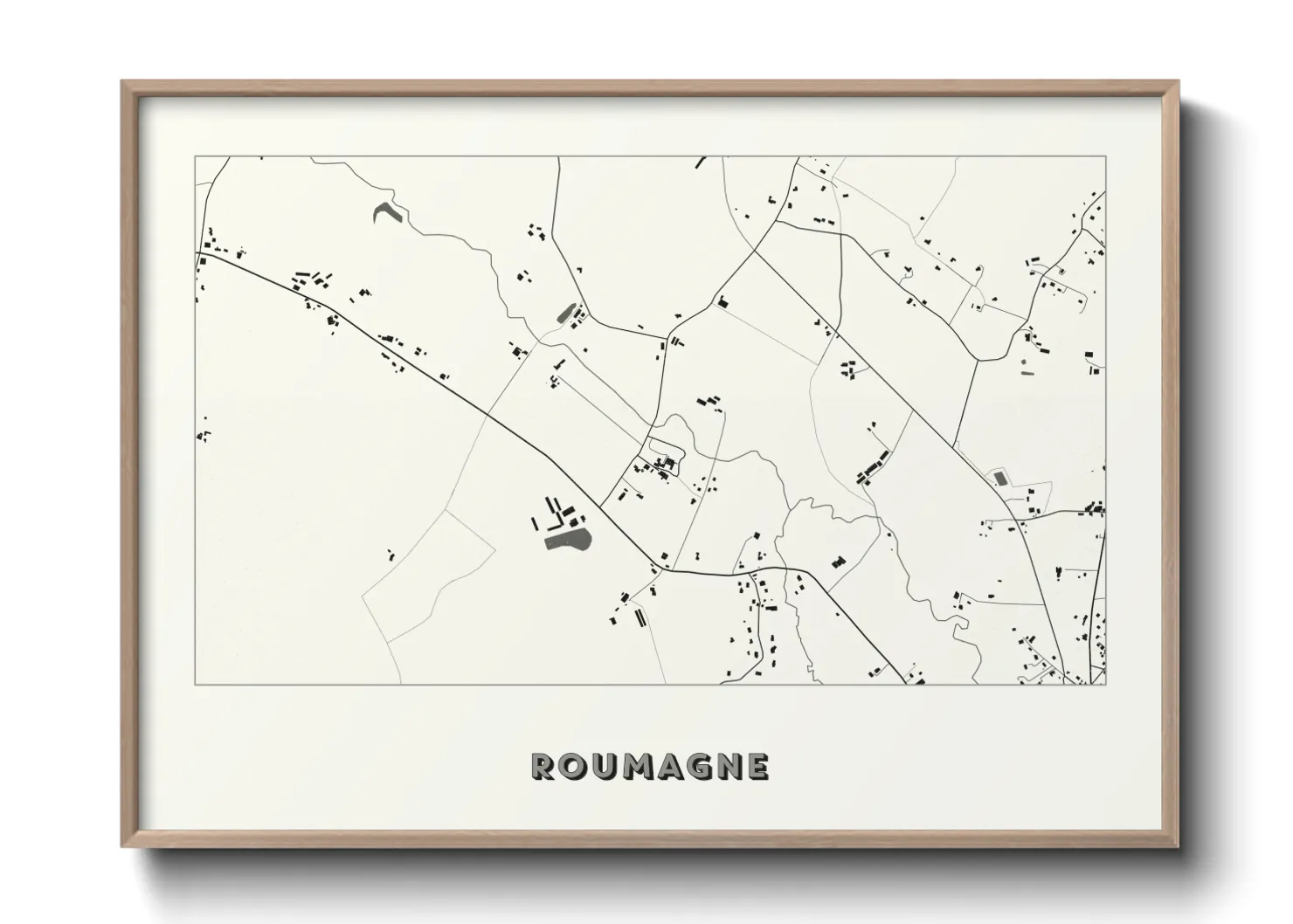 Une affiche de carte sur Roumagne