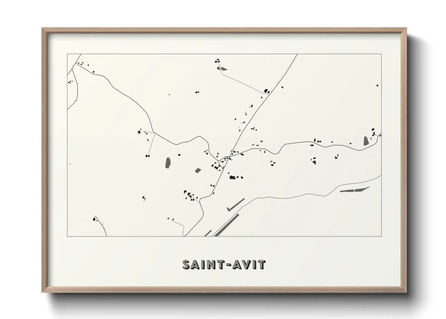 Une affiche de carte sur Saint-Avit
