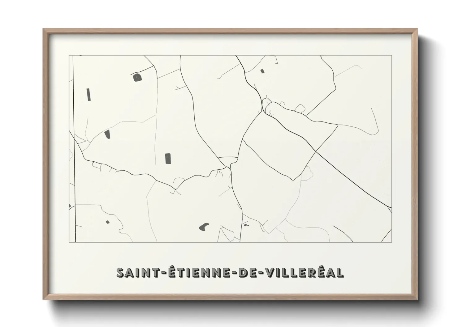 Une affiche de carte sur Saint-Étienne-de-Villeréal
