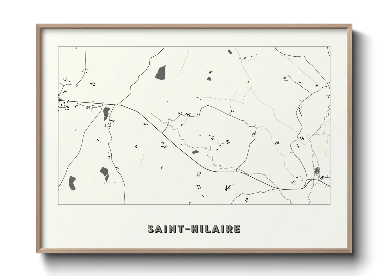 Une affiche de carte sur Saint-Hilaire