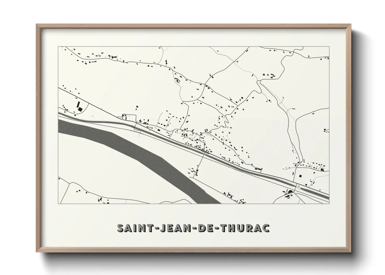 Une affiche de carte sur Saint-Jean-de-Thurac