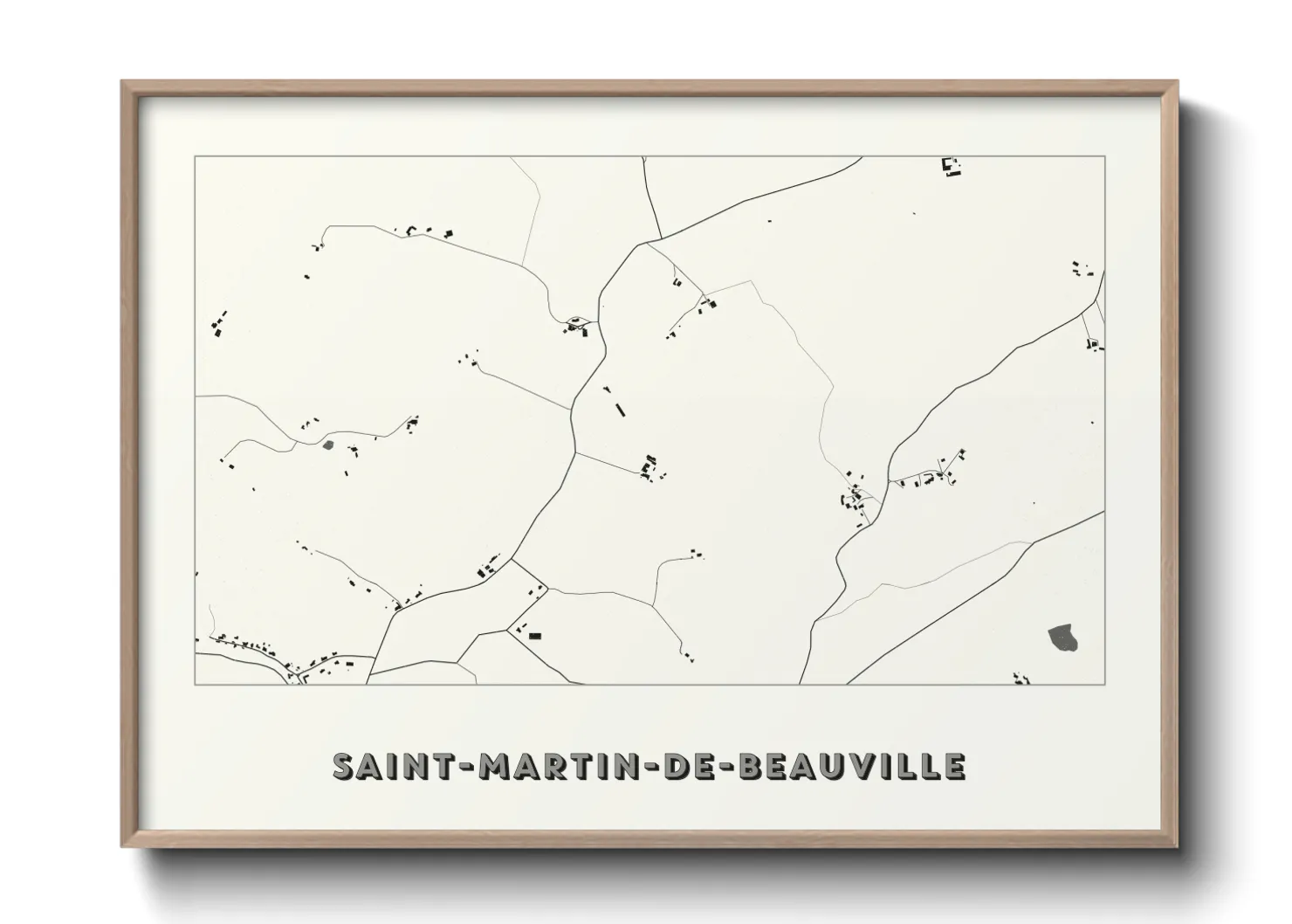 Une affiche de carte sur Saint-Martin-de-Beauville