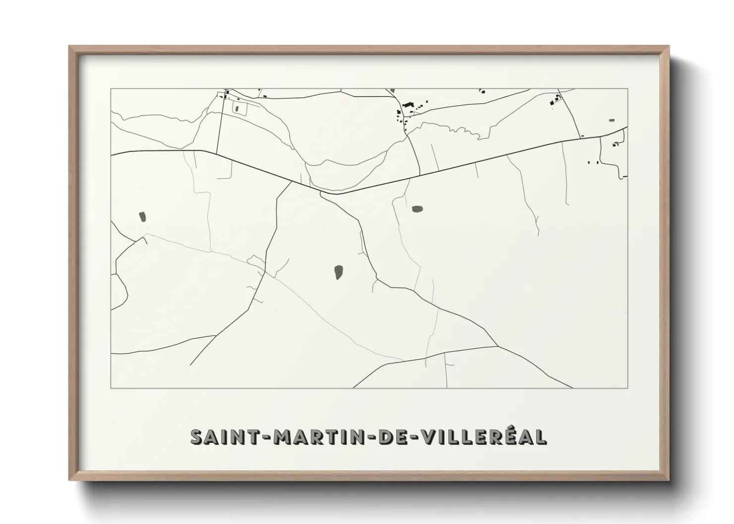 Une affiche de carte sur Saint-Martin-de-Villeréal