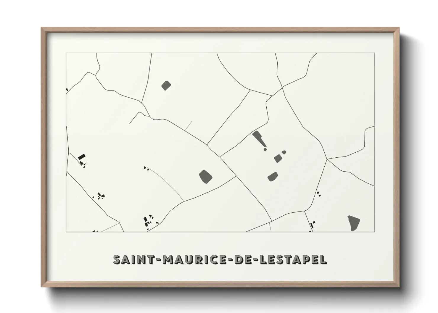 Une affiche de carte sur Saint-Maurice-de-Lestapel