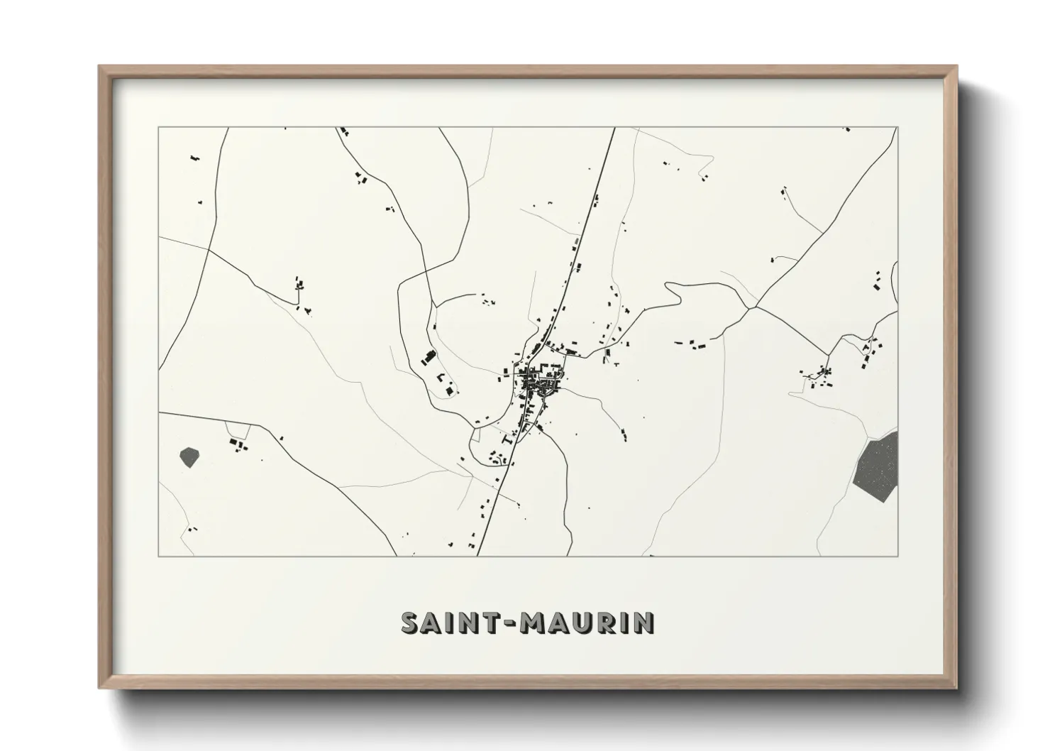 Une affiche de carte sur Saint-Maurin