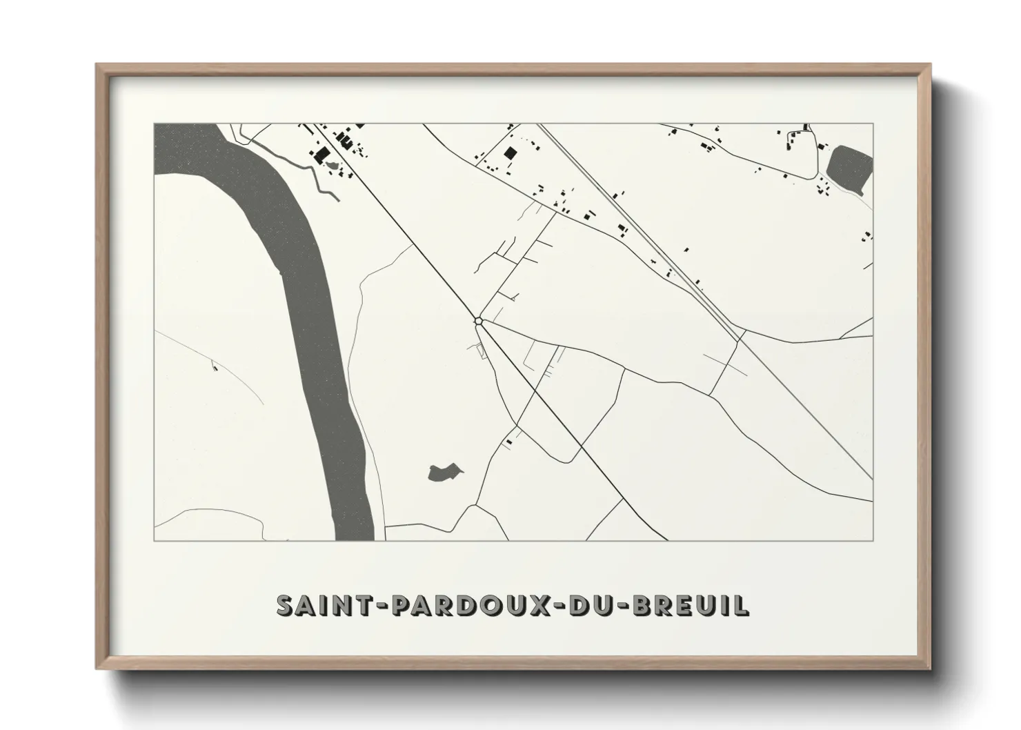 Une affiche de carte sur Saint-Pardoux-du-Breuil