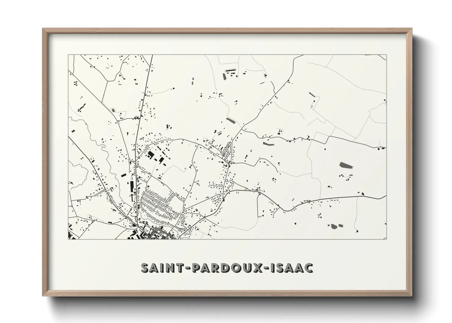 Une affiche de carte sur Saint-Pardoux-Isaac