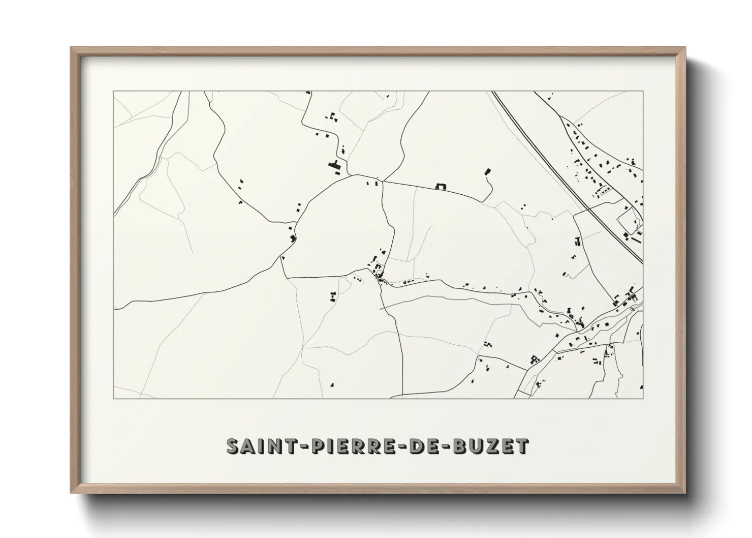Une affiche de carte sur Saint-Pierre-de-Buzet
