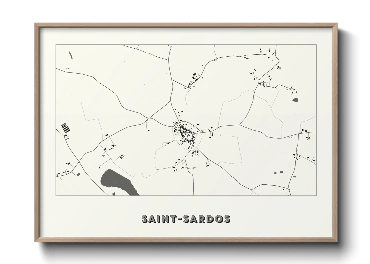 Une affiche de carte sur Saint-Sardos