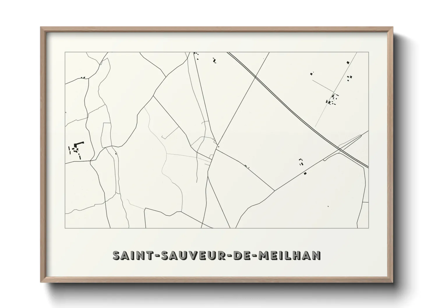Une affiche de carte sur Saint-Sauveur-de-Meilhan