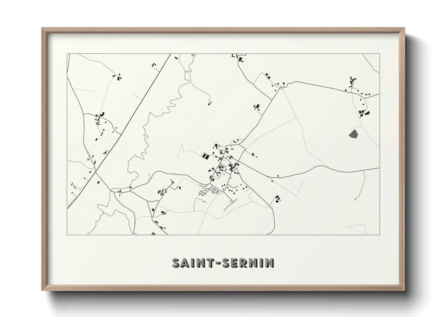 Une affiche de carte sur Saint-Sernin