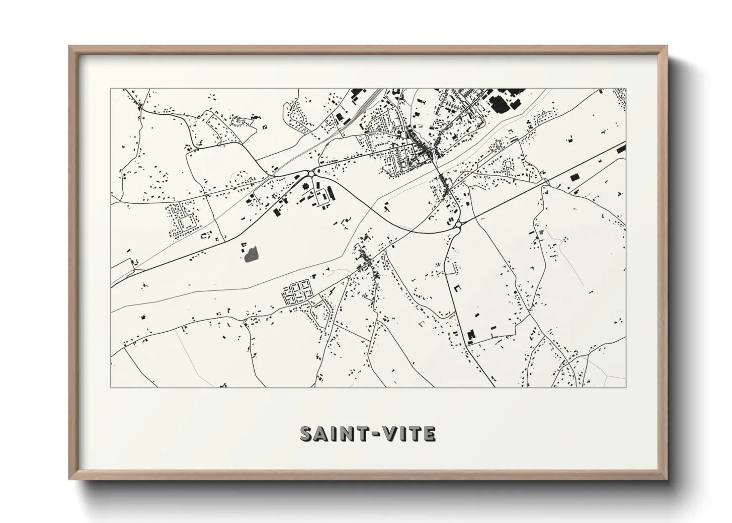 Une affiche de carte sur Saint-Vite