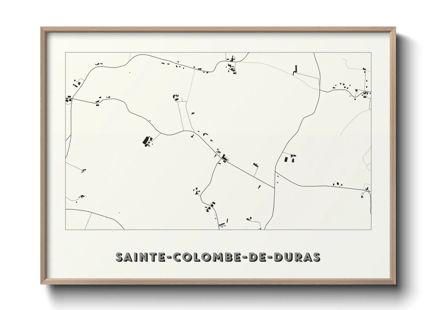 Une affiche de carte sur Sainte-Colombe-de-Duras