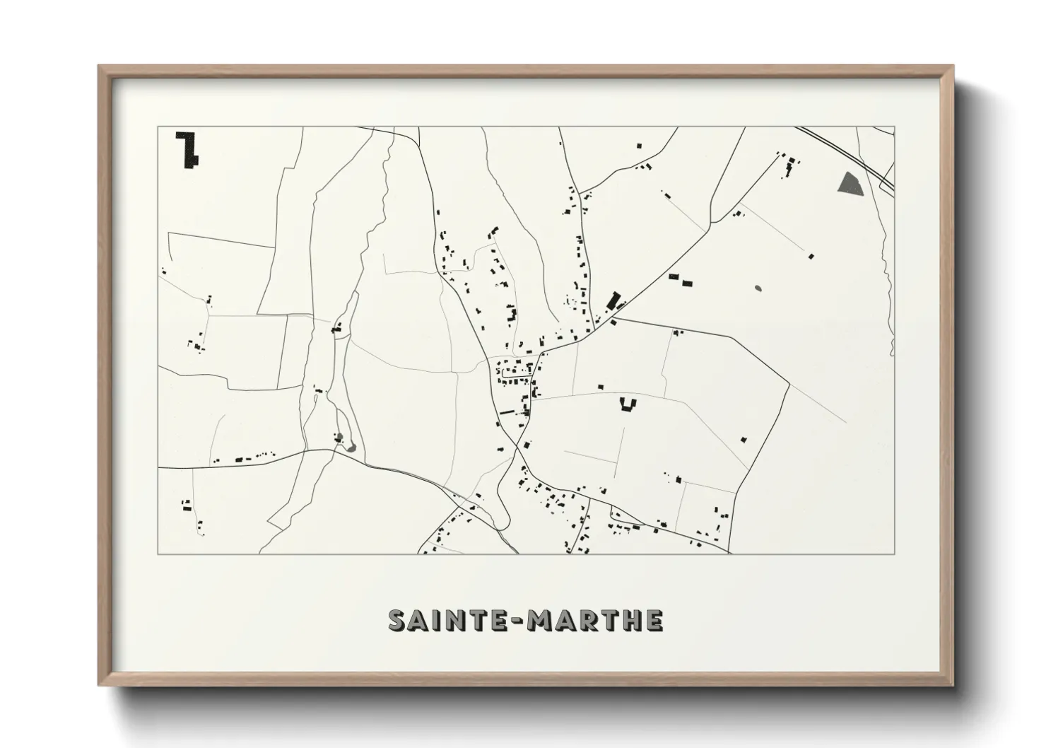 Une affiche de carte sur Sainte-Marthe