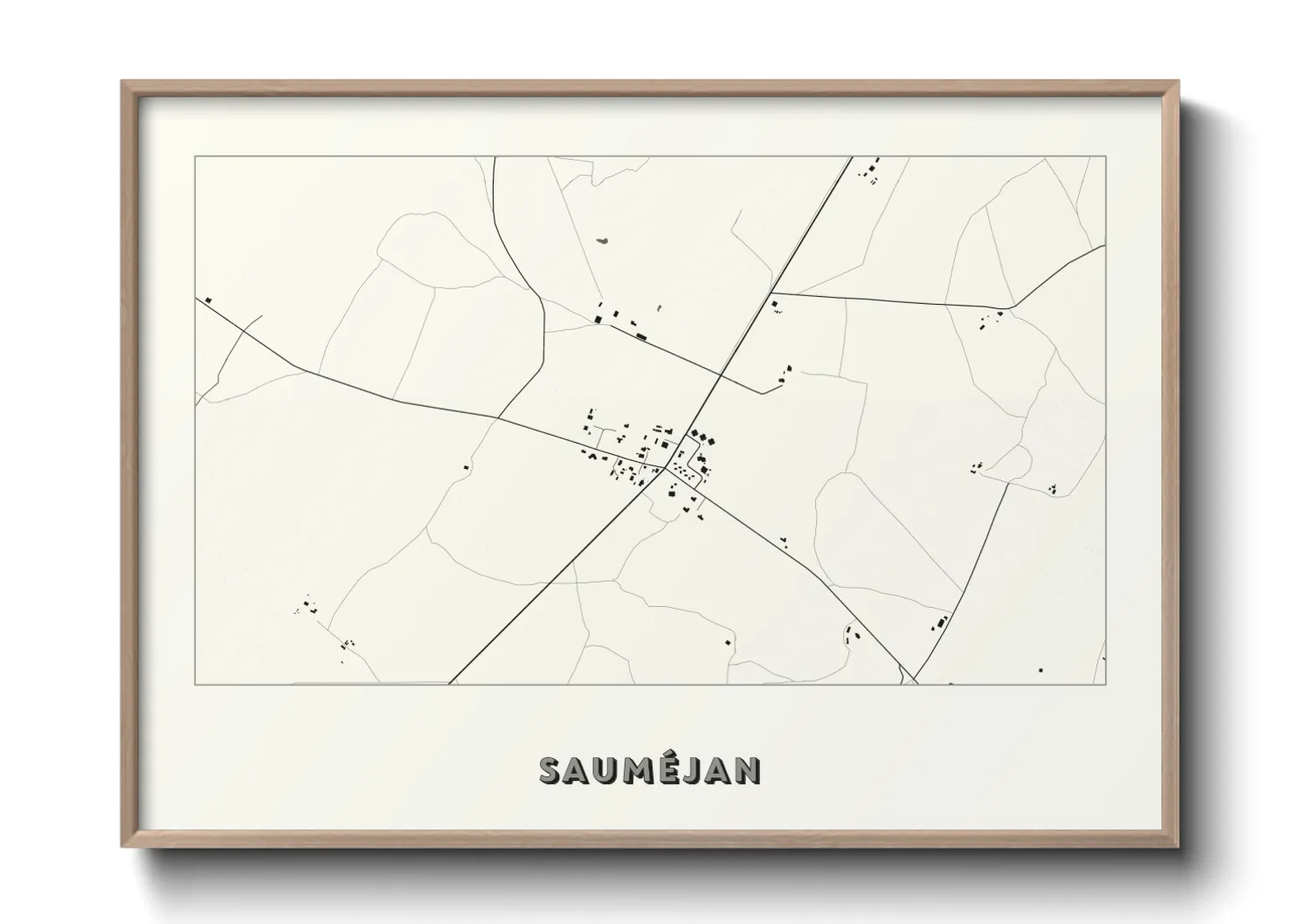 Une affiche de carte sur Sauméjan
