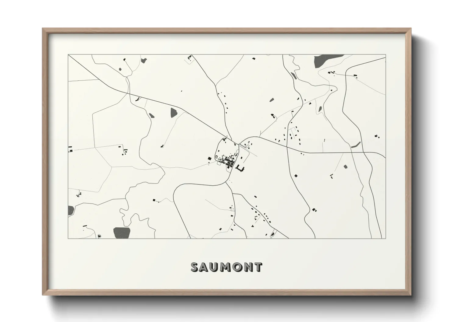 Une affiche de carte sur Saumont