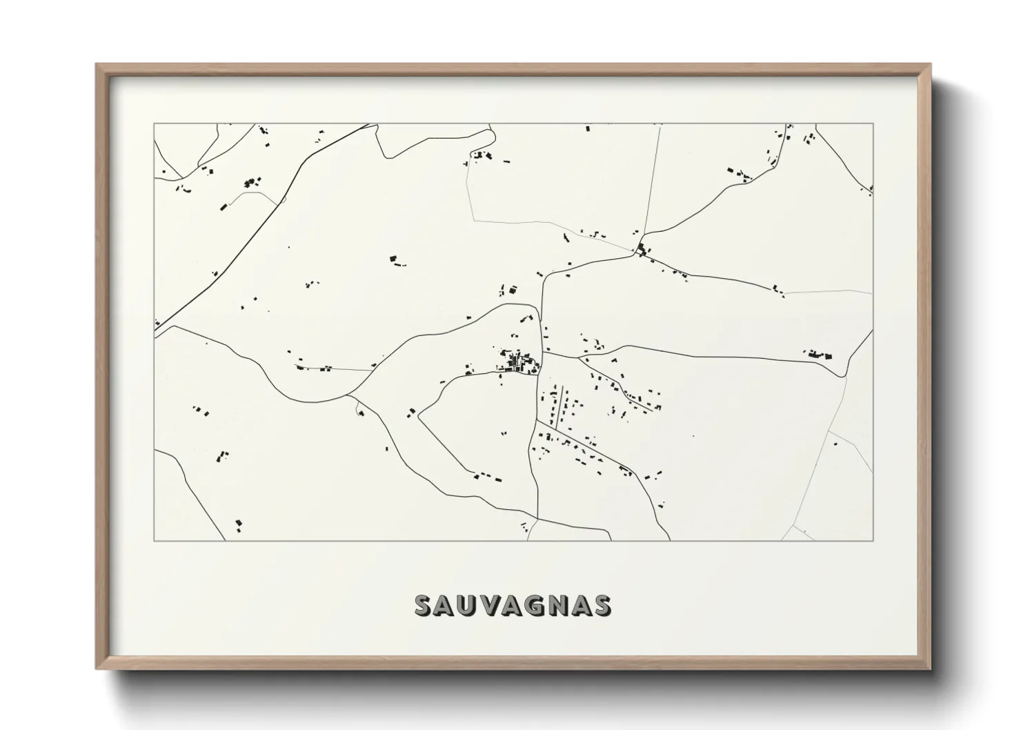 Une affiche de carte sur Sauvagnas
