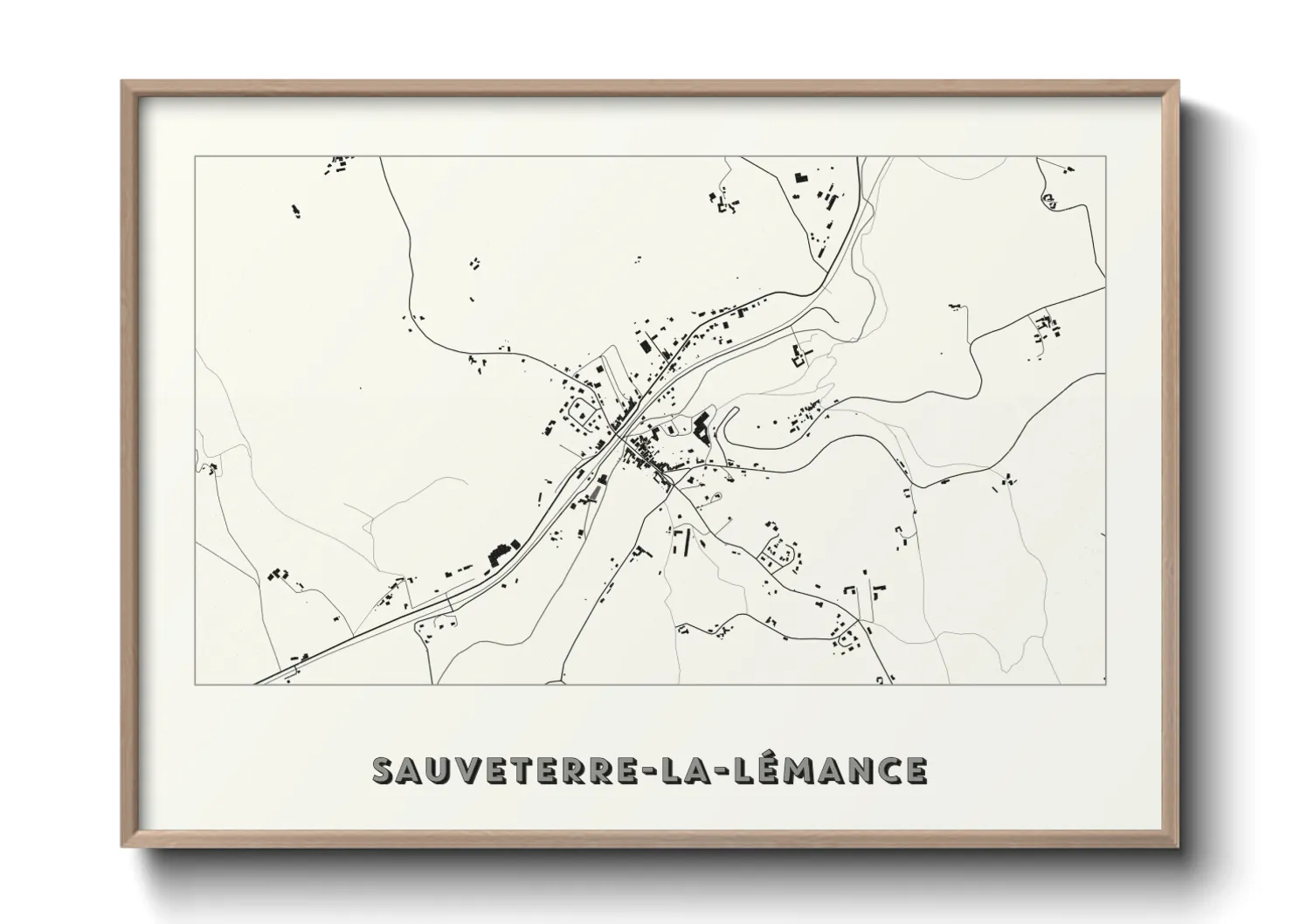 Une affiche de carte sur Sauveterre-la-Lémance