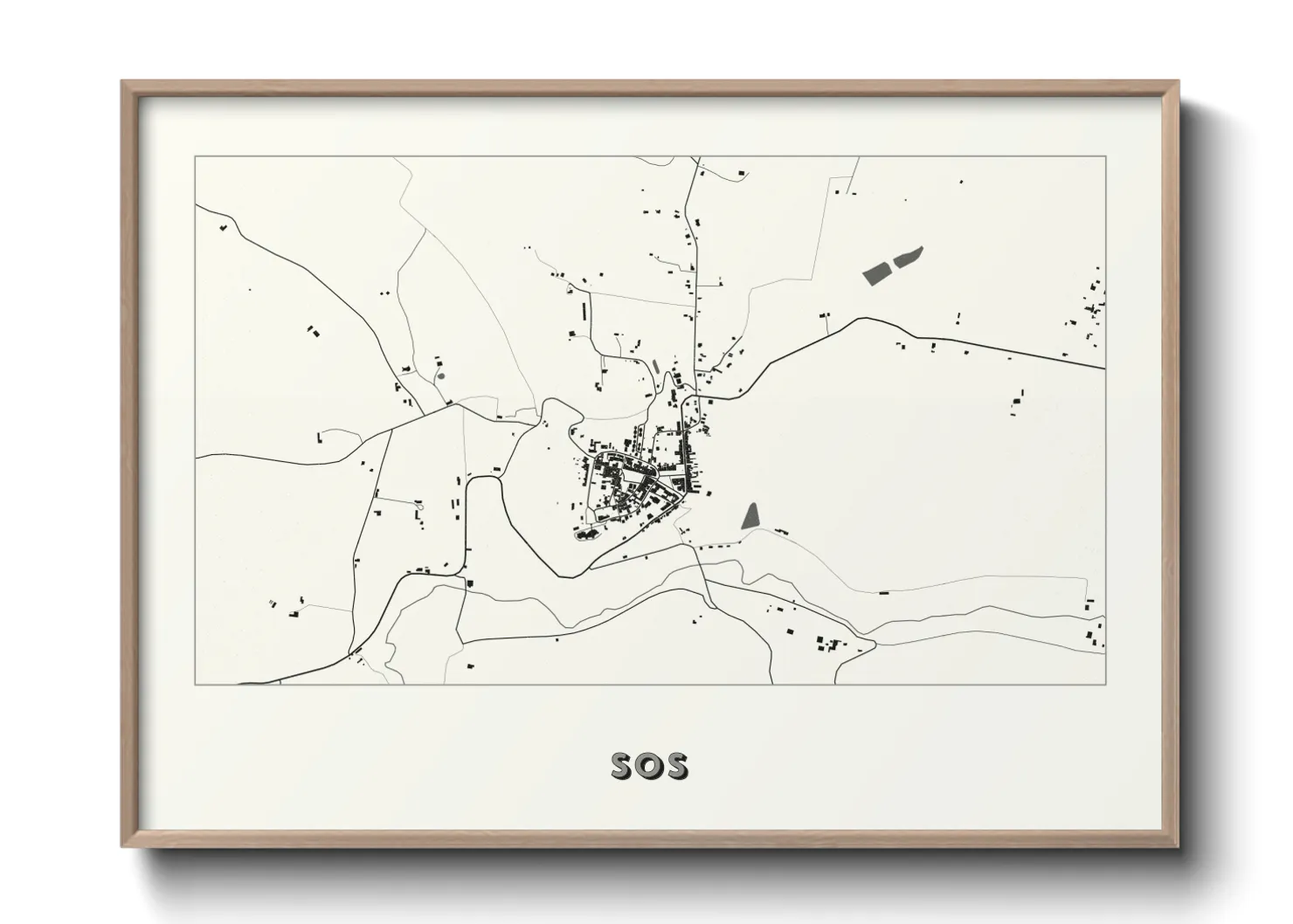 Une affiche de carte sur Sos