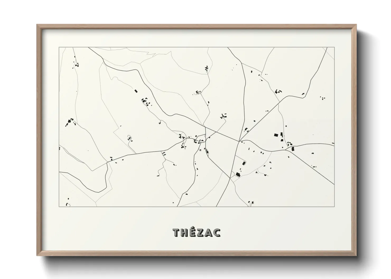 Une affiche de carte sur Thézac