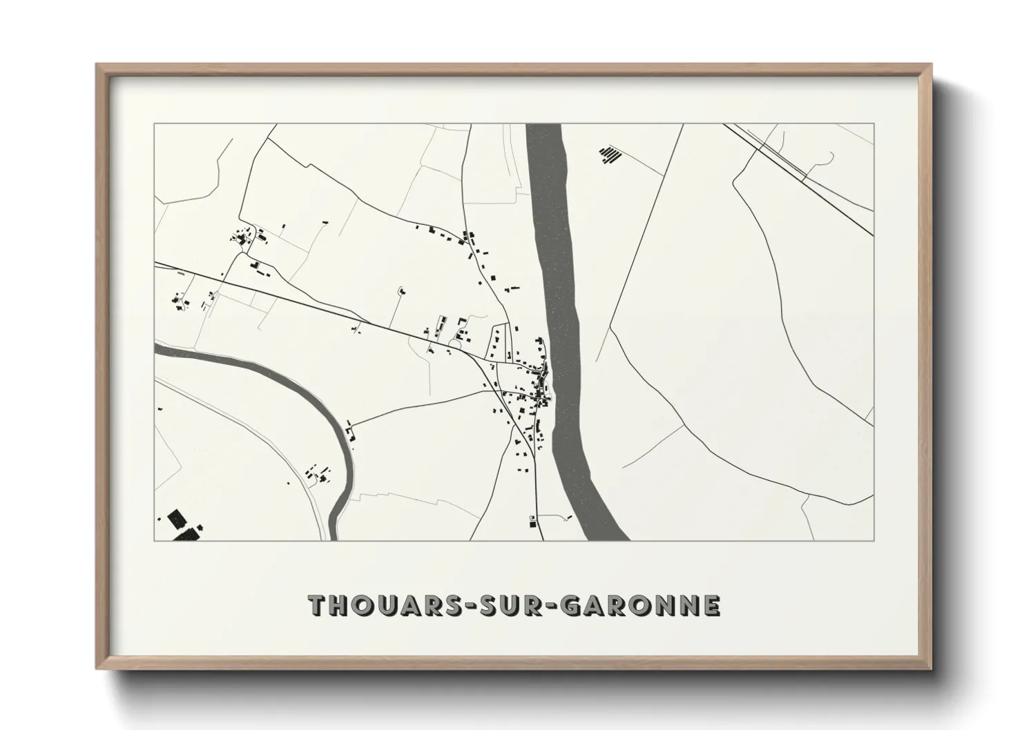Une affiche de carte sur Thouars-sur-Garonne