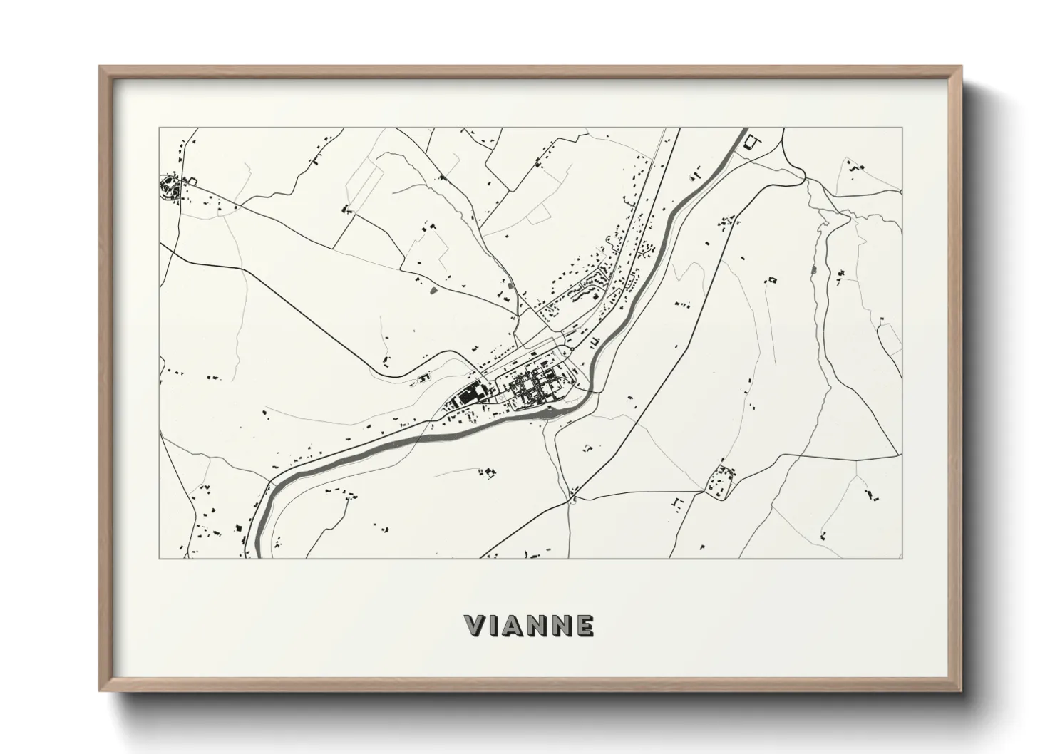 Une affiche de carte sur Vianne
