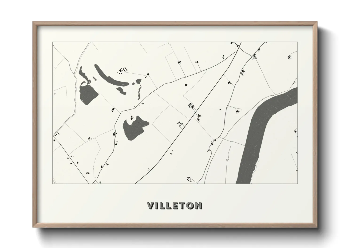Une affiche de carte sur Villeton