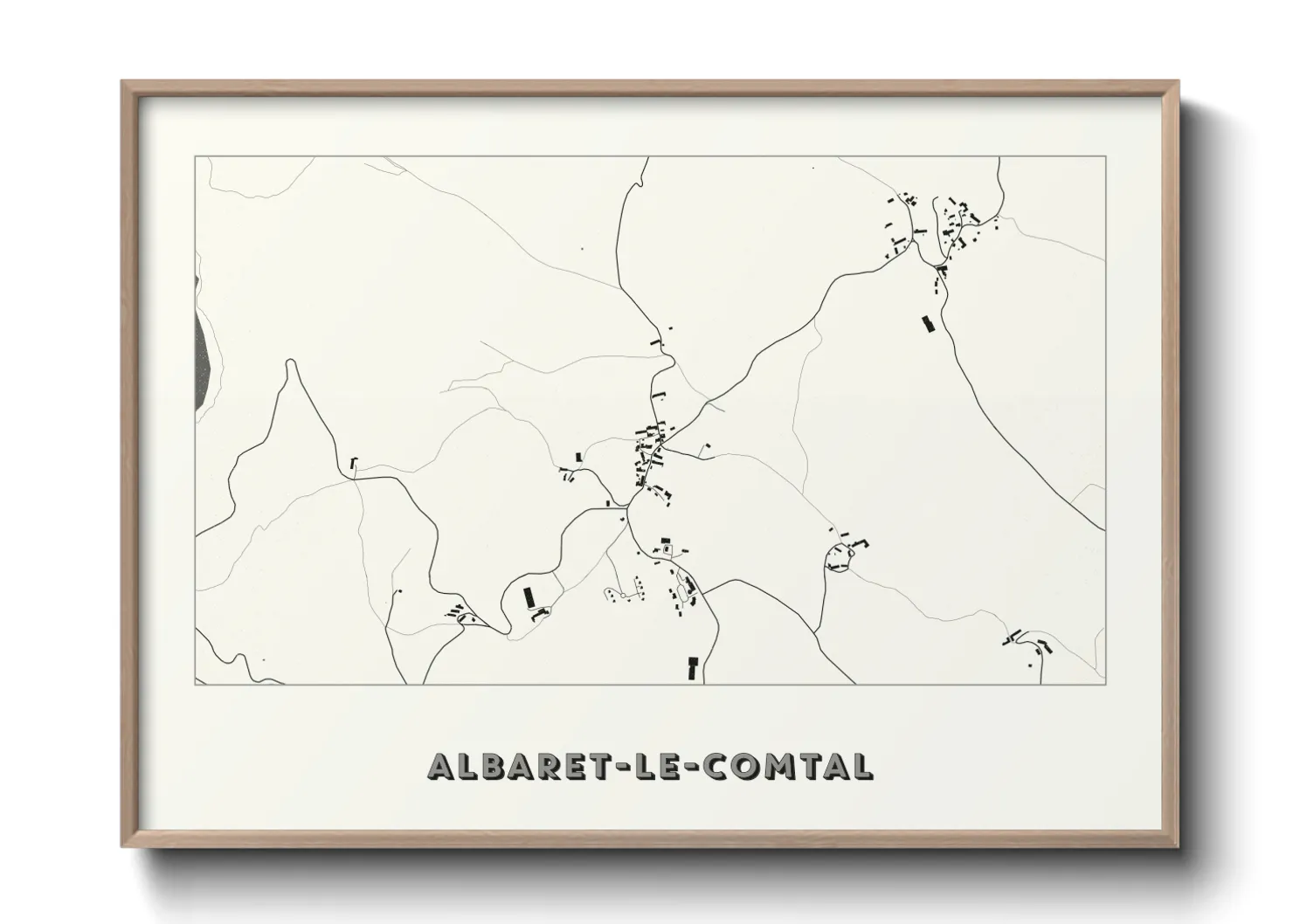 Une affiche de carte sur Albaret-le-Comtal