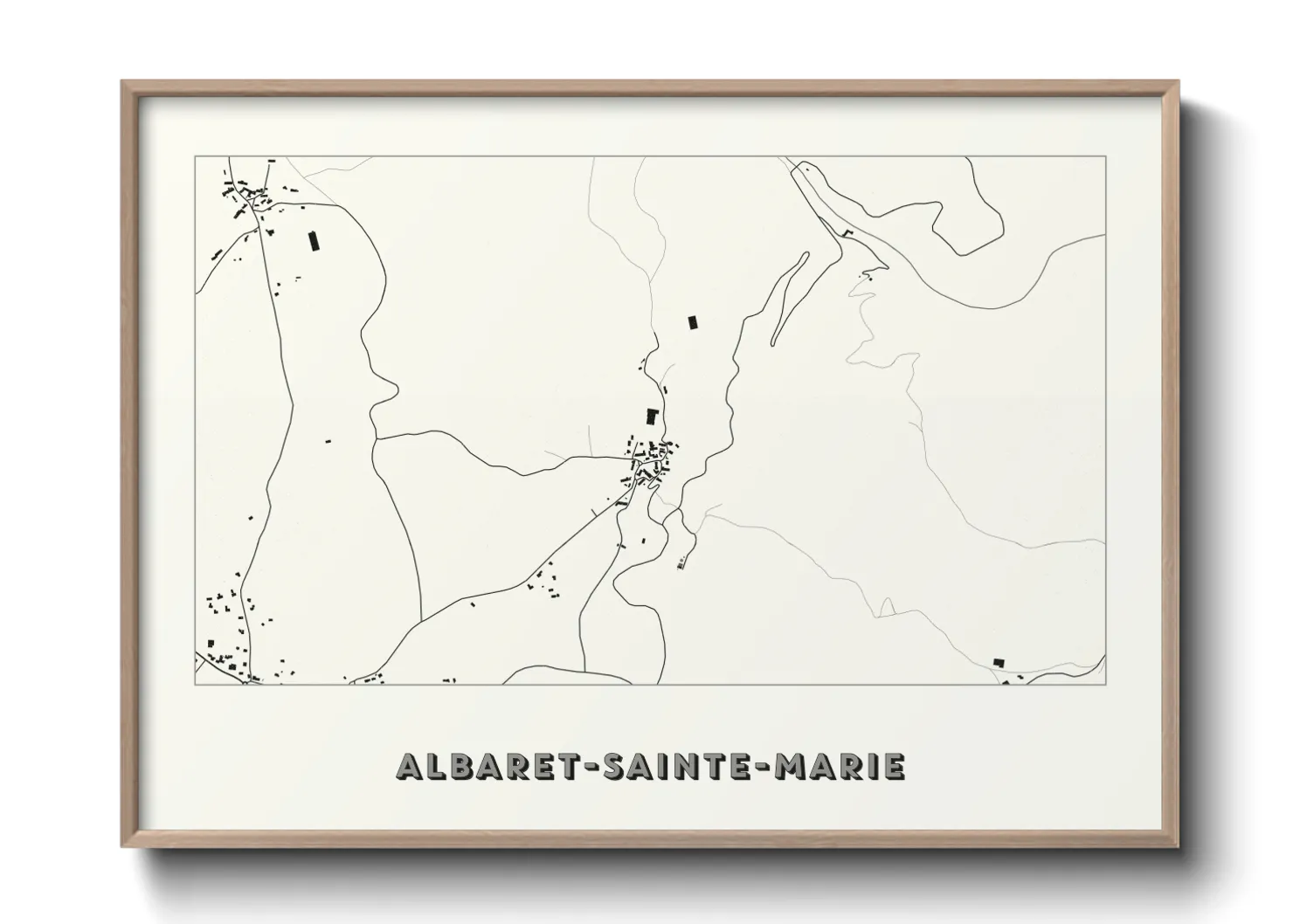 Une affiche de carte sur Albaret-Sainte-Marie