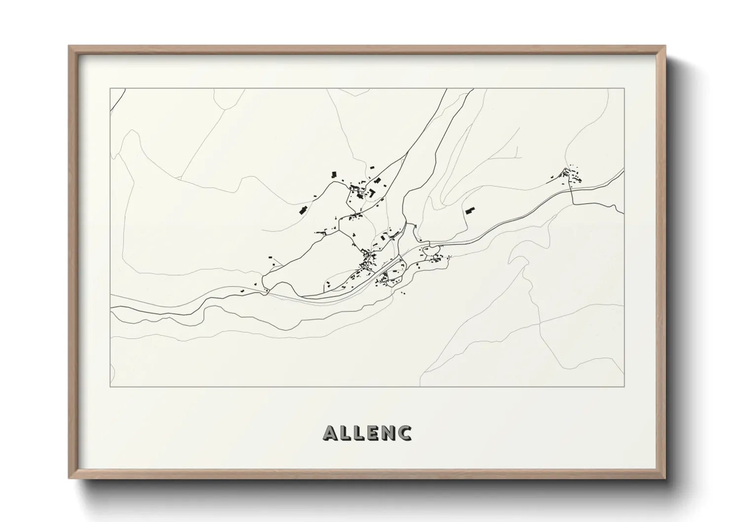 Une affiche de carte sur Allenc