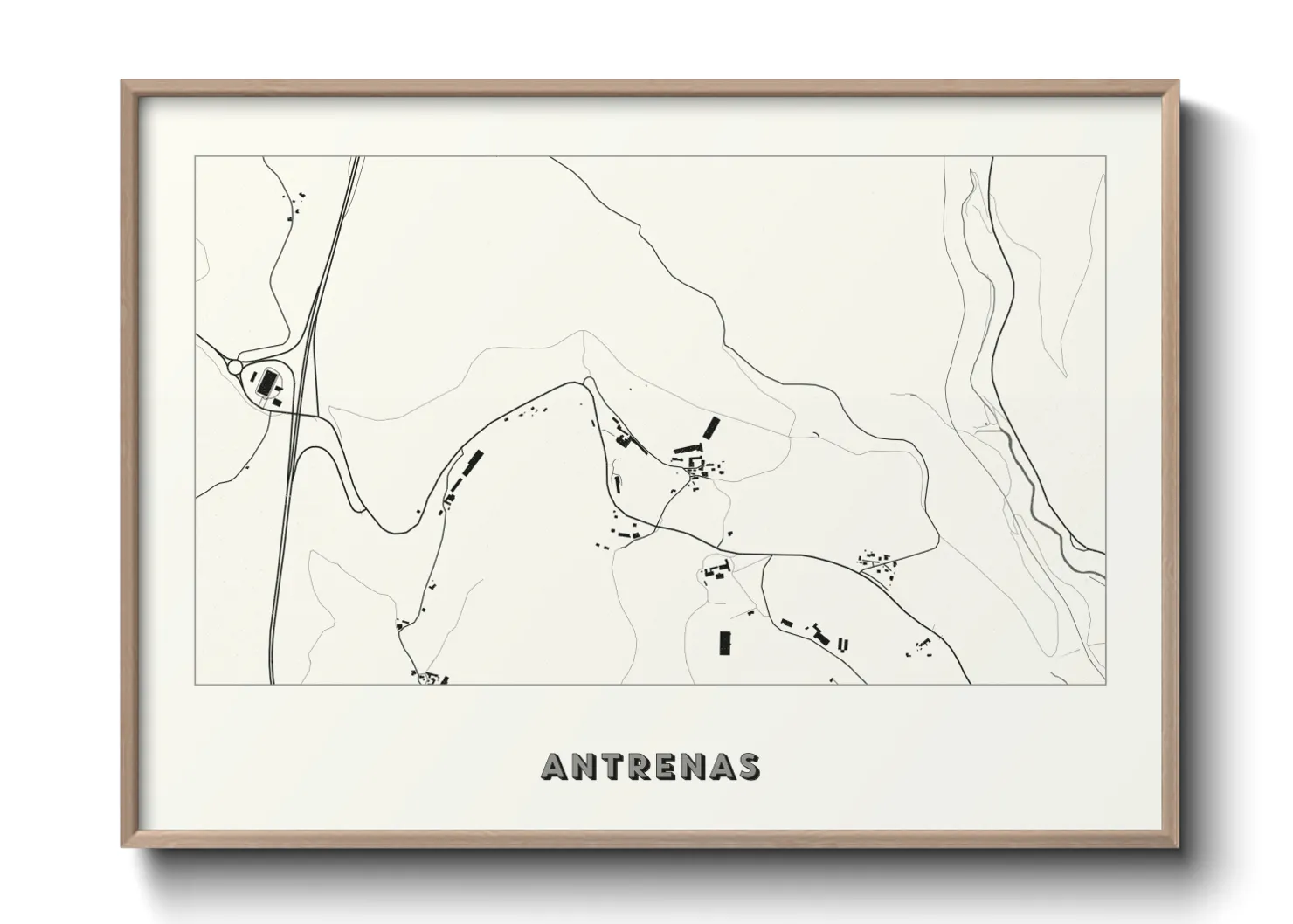 Une affiche de carte sur Antrenas