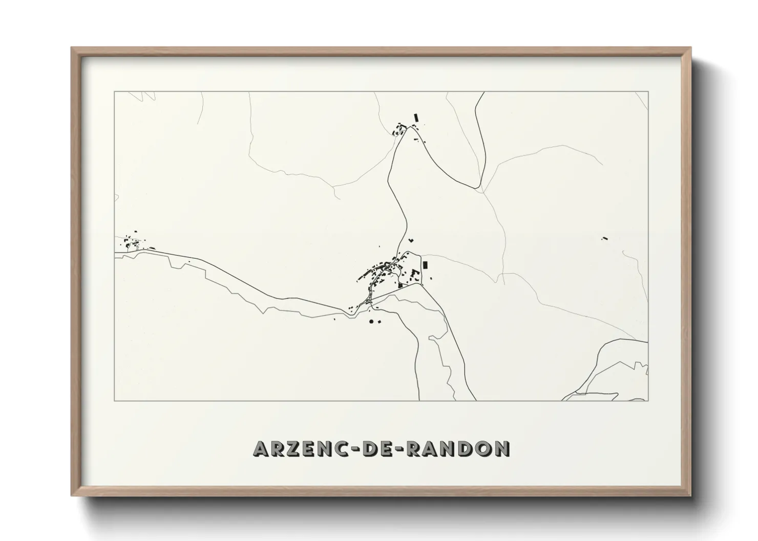 Une affiche de carte sur Arzenc-de-Randon