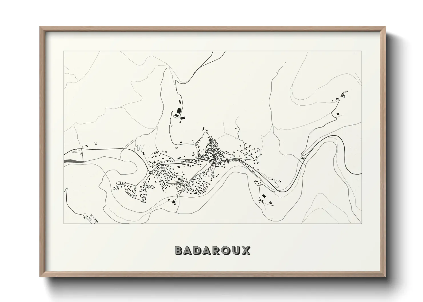 Une affiche de carte sur Badaroux