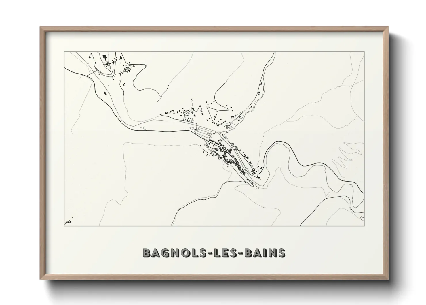 Une affiche de carte sur Bagnols-les-Bains