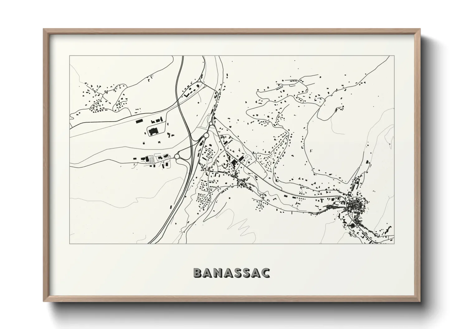 Une affiche de carte sur Banassac