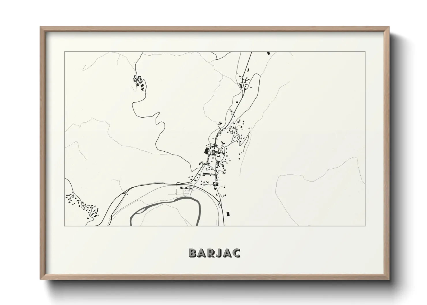 Une affiche de carte sur Barjac