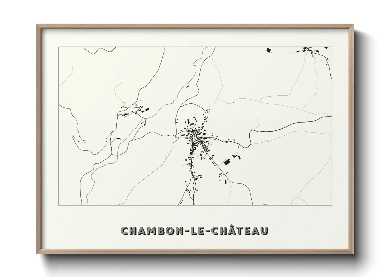 Une affiche de carte sur Chambon-le-Château