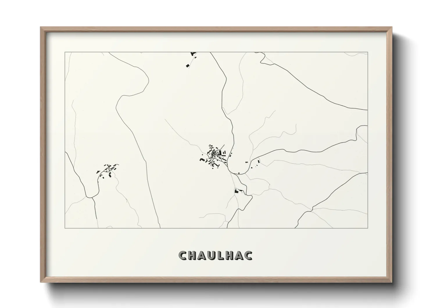 Une affiche de carte sur Chaulhac