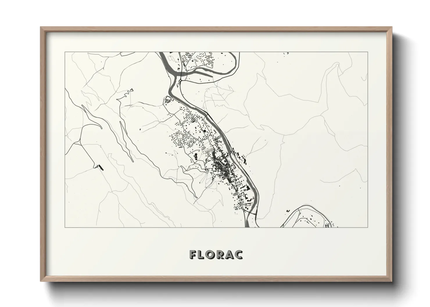 Une affiche de carte sur Florac