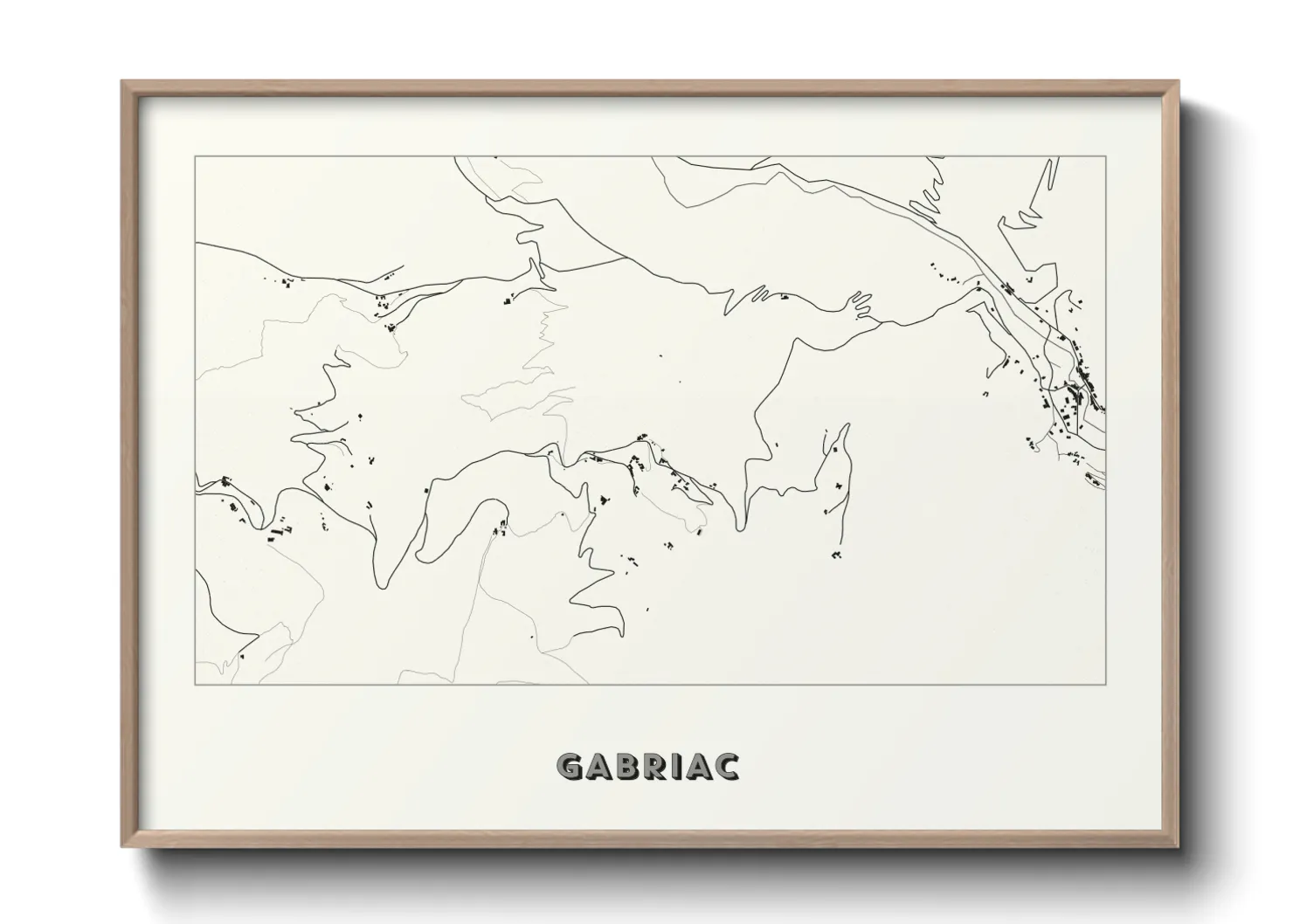 Une affiche de carte sur Gabriac