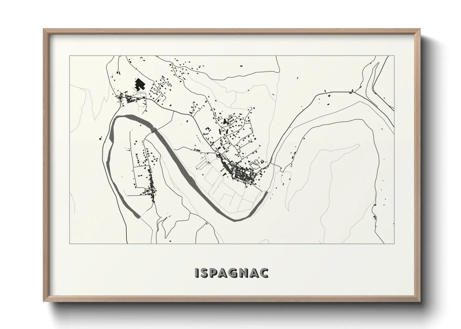 Une affiche de carte sur Ispagnac