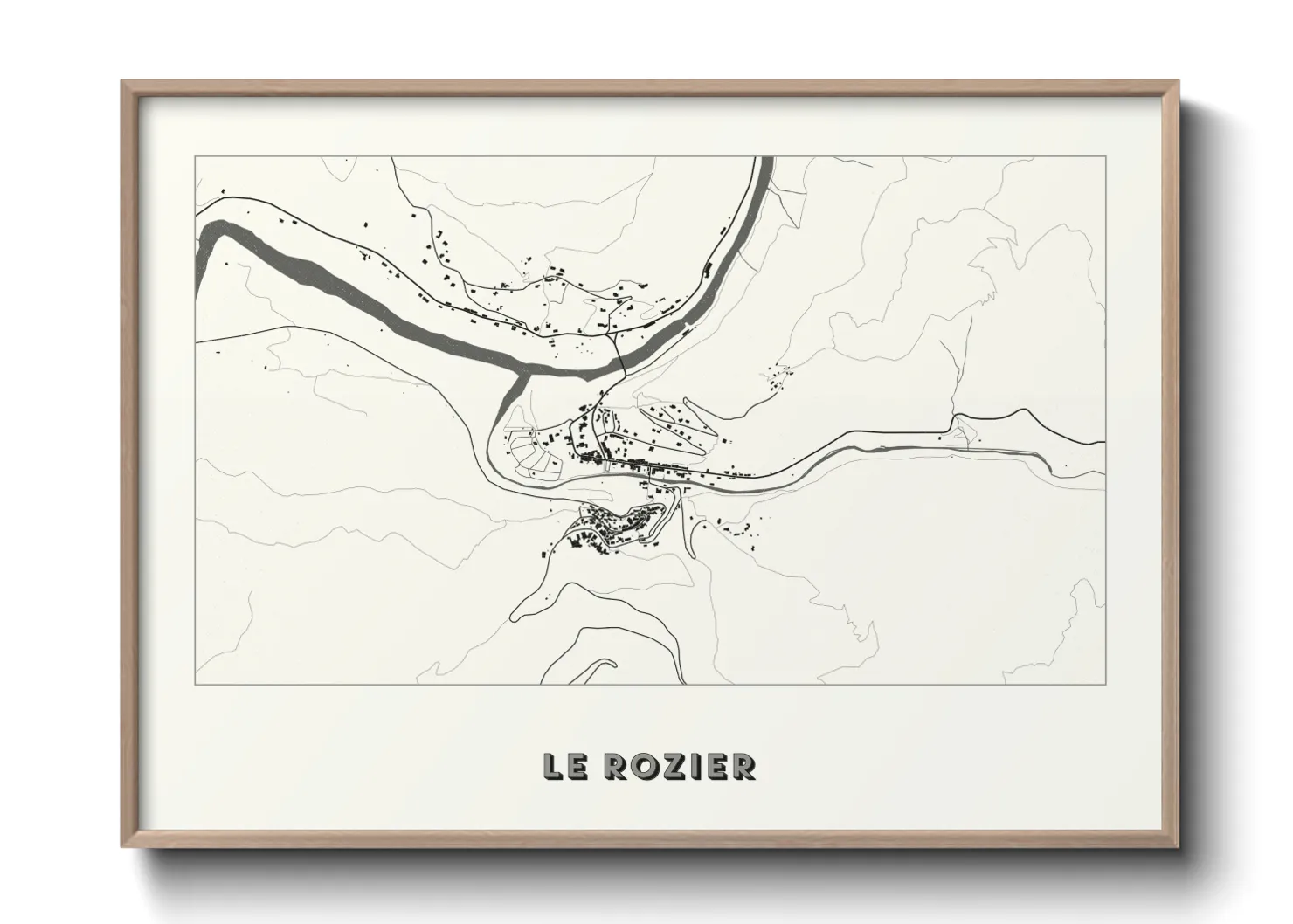 Une affiche de carte sur Le Rozier