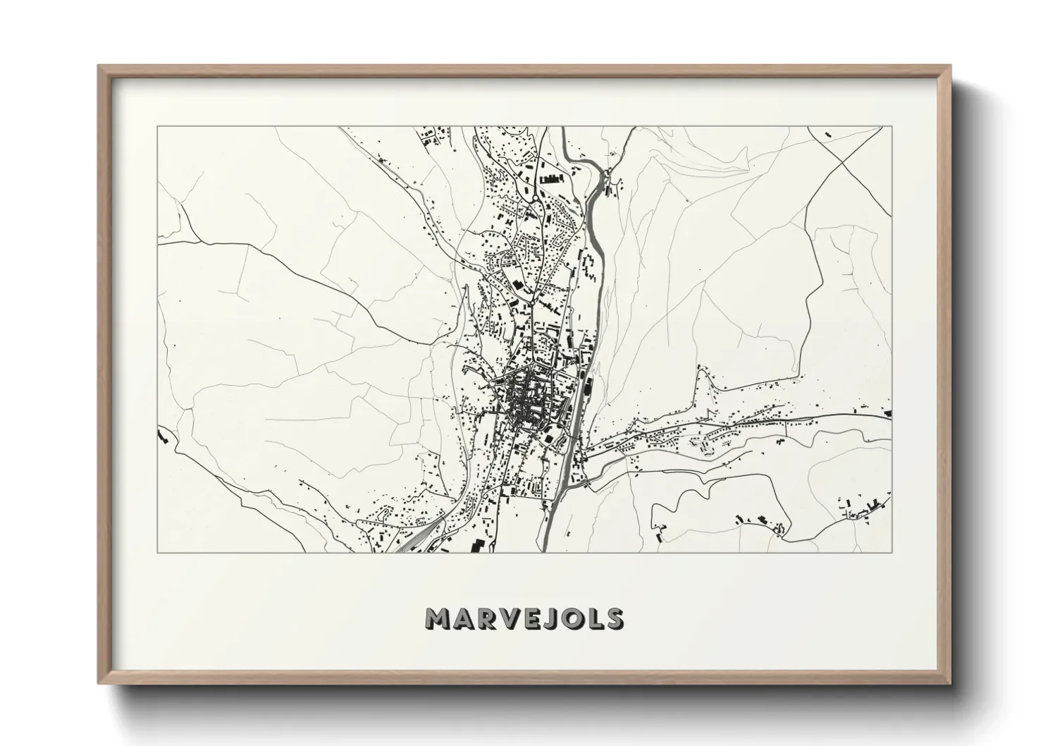 Une affiche de carte sur Marvejols