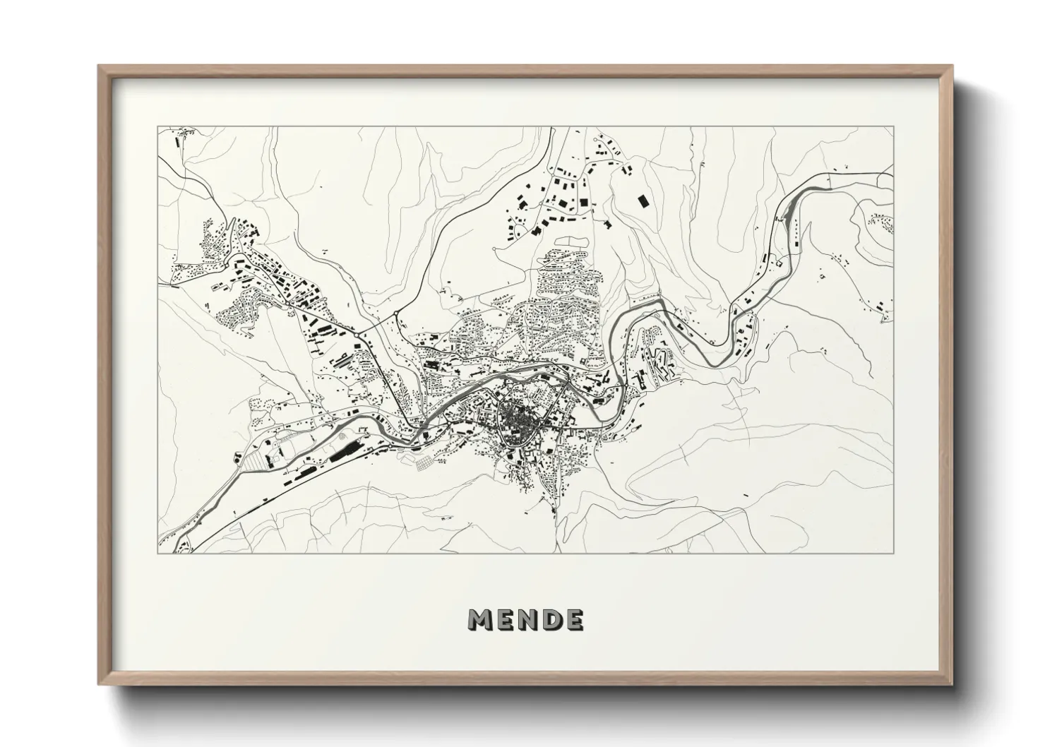 Une affiche de carte sur Mende