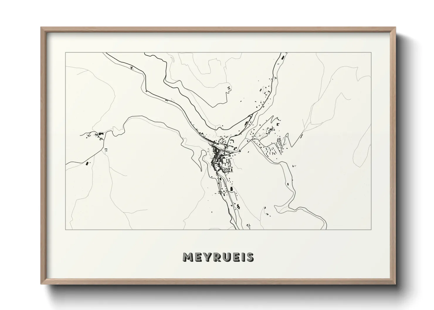 Une affiche de carte sur Meyrueis