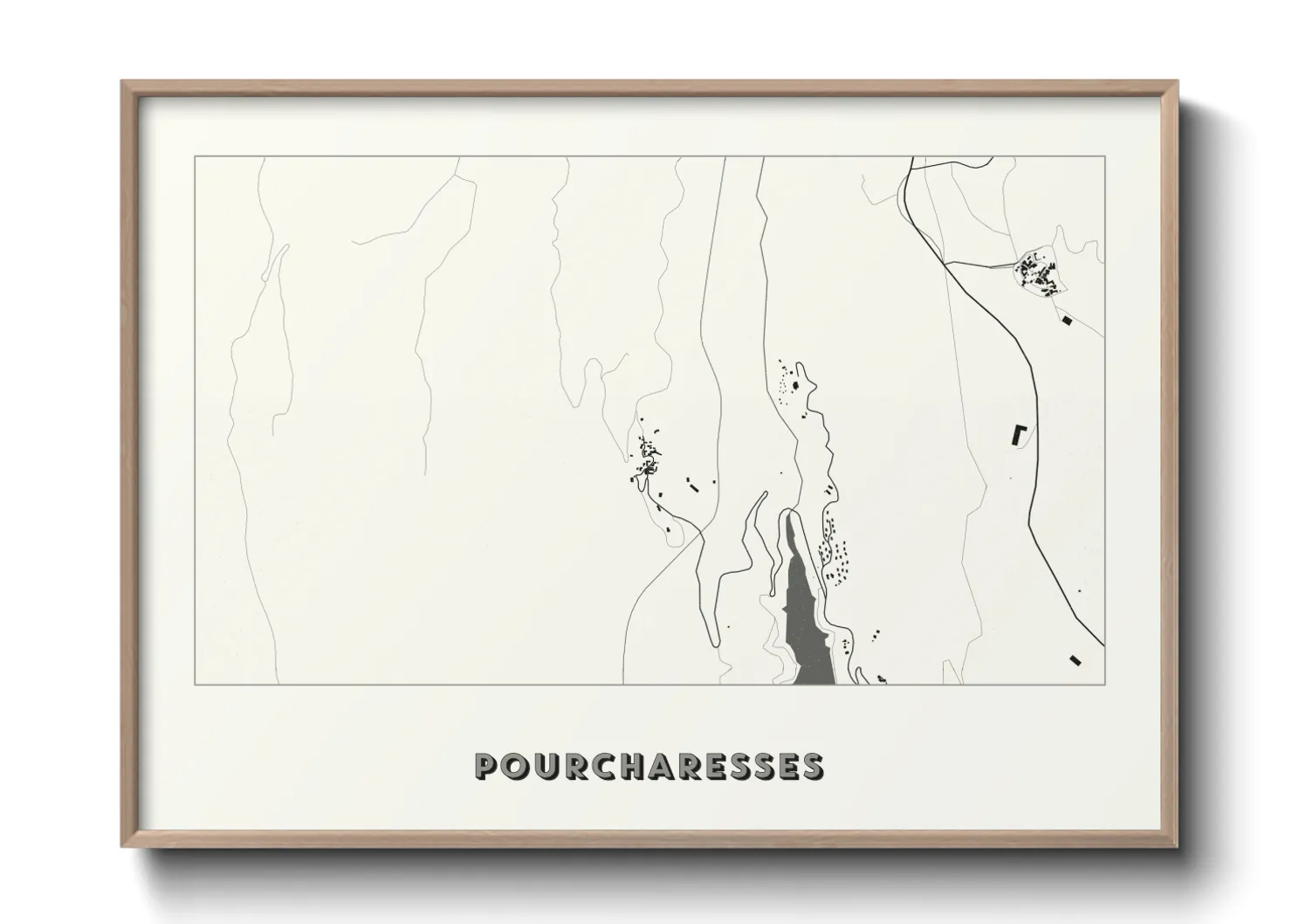 Une affiche de carte sur Pourcharesses