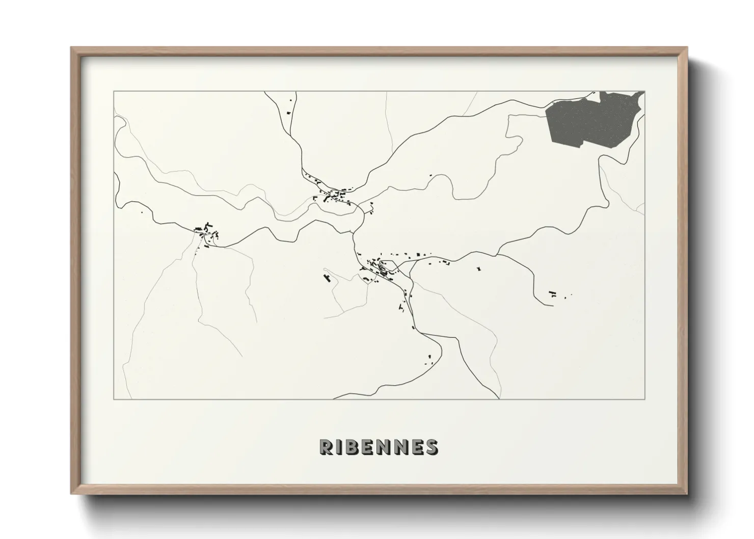 Une affiche de carte sur Ribennes