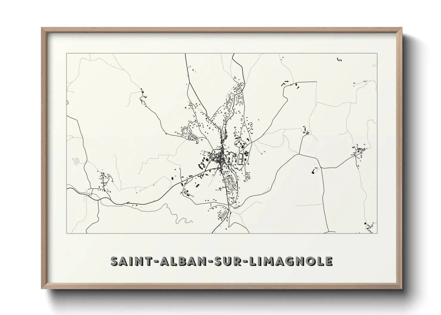 Une affiche de carte sur Saint-Alban-sur-Limagnole