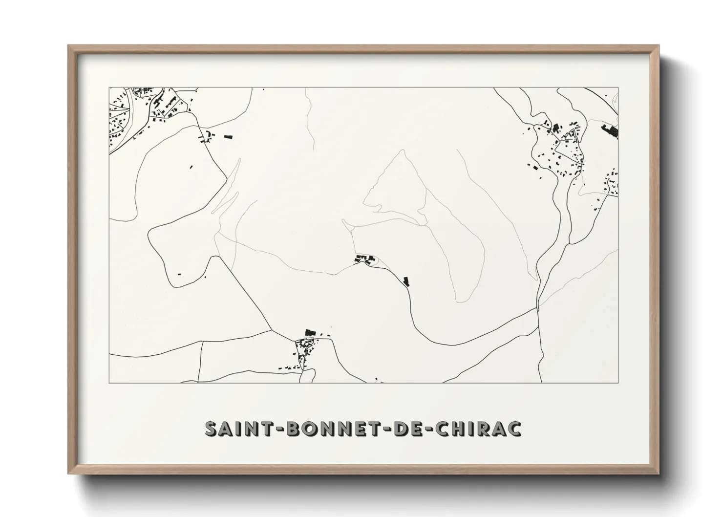 Une affiche de carte sur Saint-Bonnet-de-Chirac