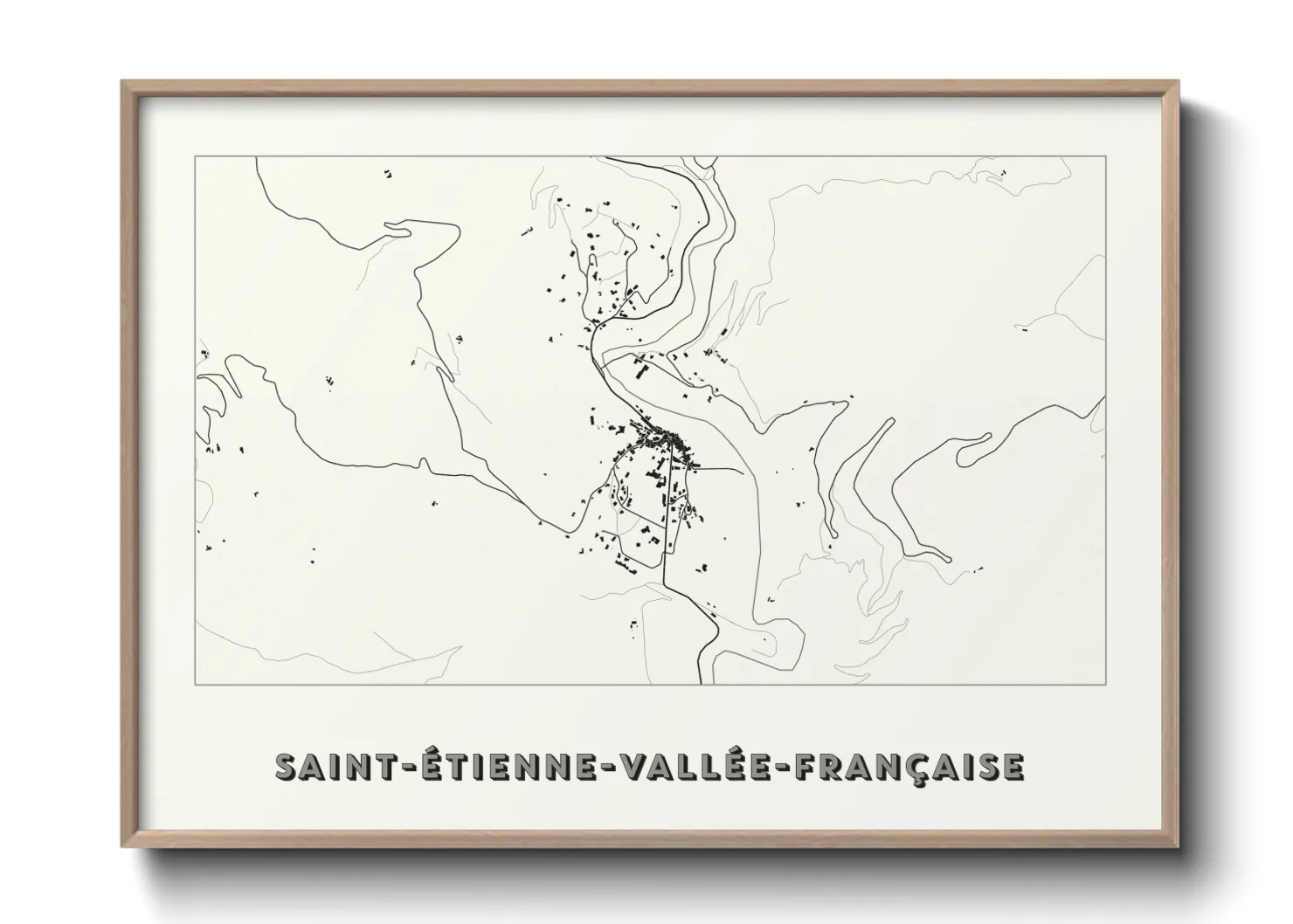 Une affiche de carte sur Saint-Étienne-Vallée-Française